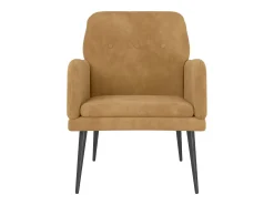 Best Poltrona | Cadeira Relax com apoio de braços 62x79x79 cm veludo SHL871055 Castanho