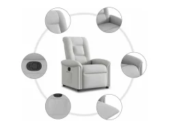 Best Poltrona | Cadeira Relax | Cadeira reclinável tecido nuvem SHL651771 Cinzento