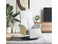 Poltrona| Poltrona | Cadeira Relax | Cadeira reclinável com apoio de pés couro artificial SHL947772 Branco