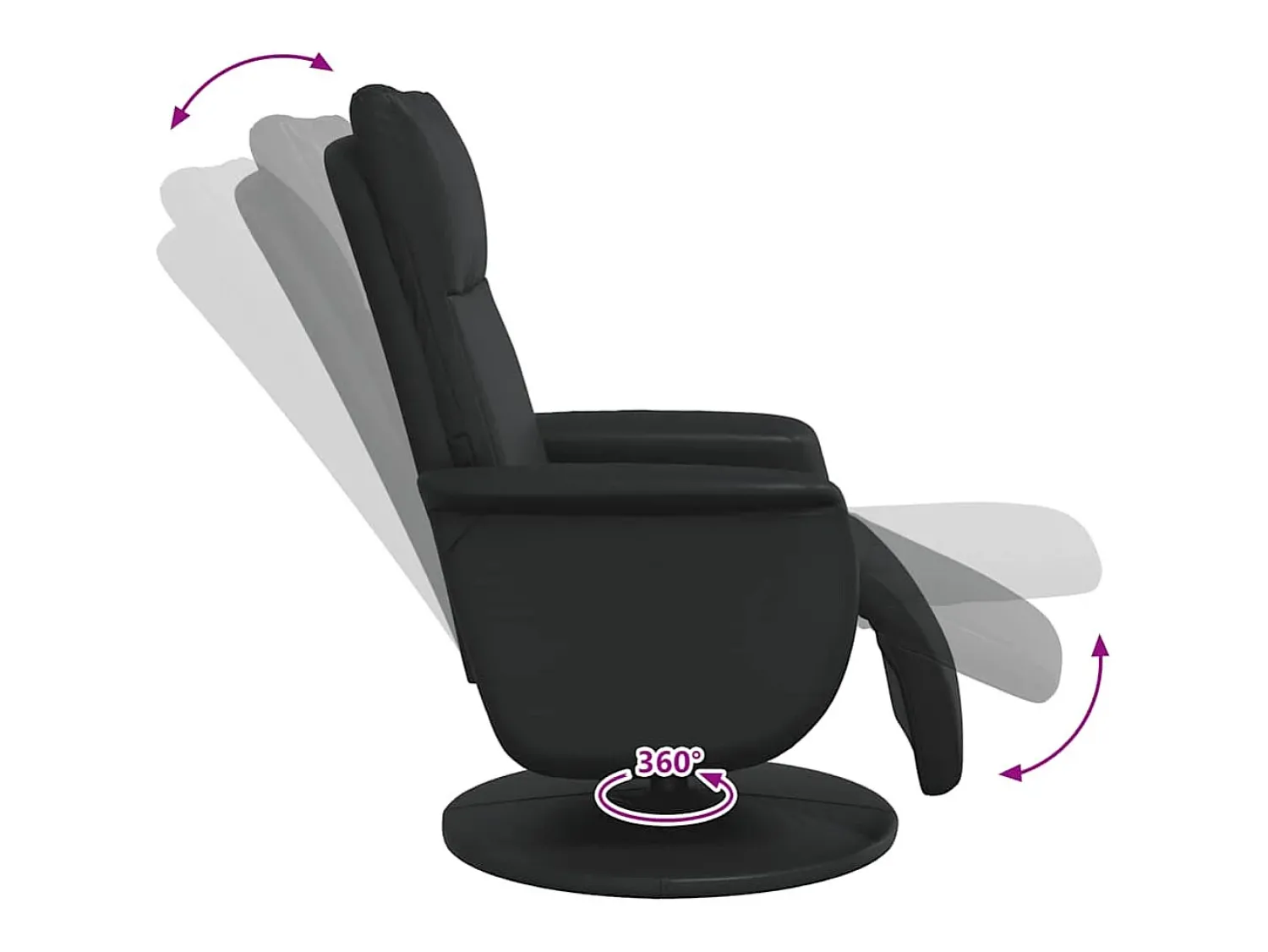 Poltrona | Cadeira Relax | Cadeira reclinável com apoio de pés couro artificial SHL532682^ Poltrona