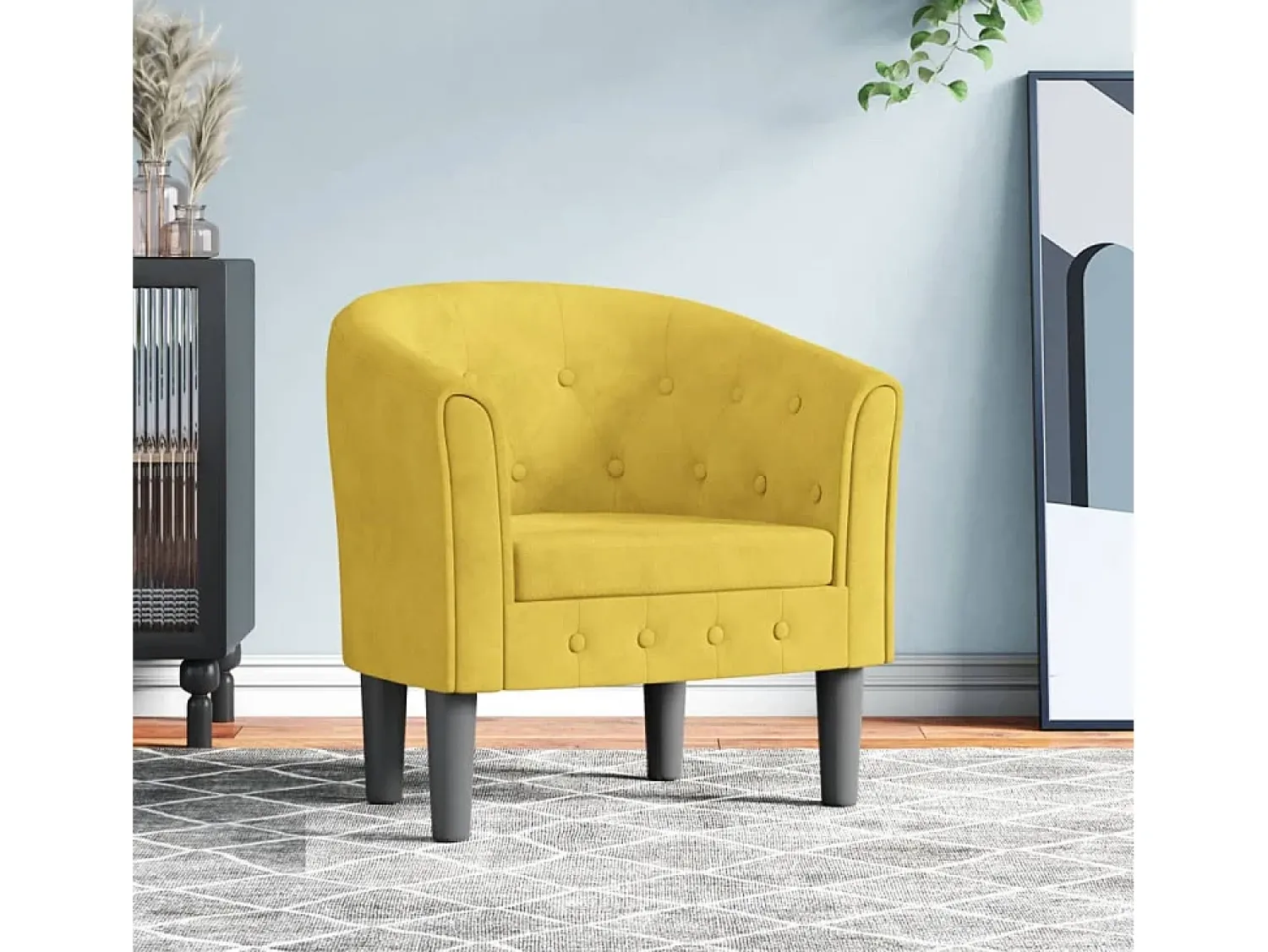 Online Poltrona | Cadeira Relax | Poltrona Confortável para Sala veludo SHL728291 Amarelo