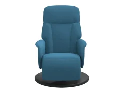 Discount Poltrona | Cadeira Relax | Cadeirão reclinável com apoio de pés veludo SHL632316 Azul