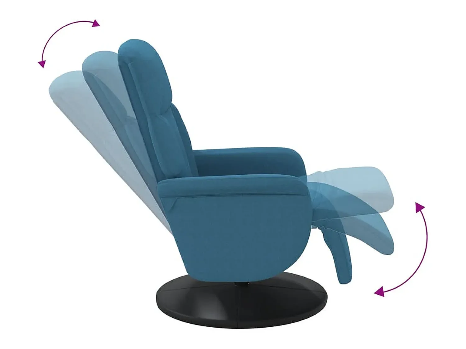 Discount Poltrona | Cadeira Relax | Cadeirão reclinável com apoio de pés veludo SHL632316 Azul