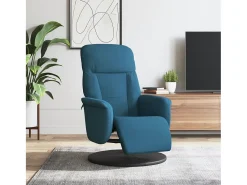 Discount Poltrona | Cadeira Relax | Cadeirão reclinável com apoio de pés veludo SHL632316 Azul