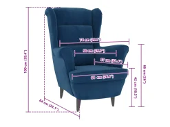 Sale Poltrona | Cadeira Relax | Poltrona Confortável para Sala veludo SHL678155 Azul
