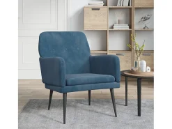 Best Poltrona | Cadeira Relax com apoio de braços 62x79x79 cm veludo SHL33809 Azul