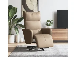 Poltrona | Cadeira Relax | Cadeira reclinável com apoio de pés couro artificial cappuccino SHL5939^ Poltrona