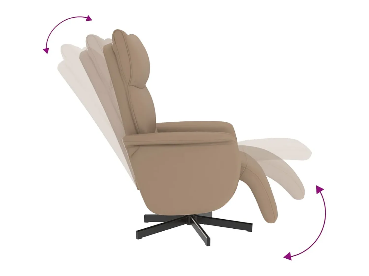 Poltrona | Cadeira Relax | Cadeira reclinável com apoio de pés couro artificial cappuccino SHL5939^ Poltrona