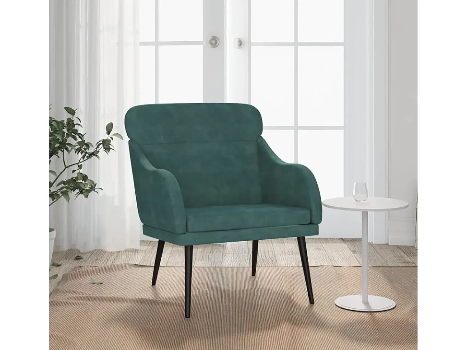 Poltrona| Poltrona | Cadeira Relax com apoio de braços 63x76x80 cm veludo verde-escuro SHL403863 Verde pinho