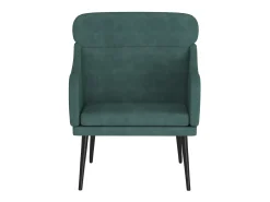 Poltrona| Poltrona | Cadeira Relax com apoio de braços 63x76x80 cm veludo verde-escuro SHL403863 Verde pinho