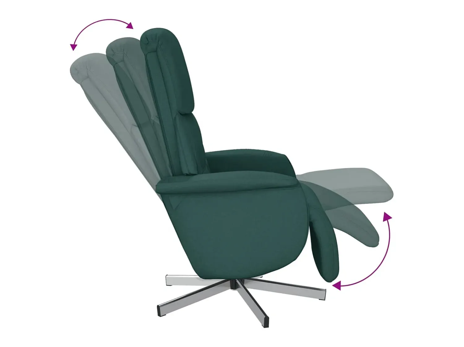 Poltrona* Poltrona | Cadeira Relax | Cadeira reclinável com apoio de pés tecido tecido verde-escuro SHL73807 Verde pinho