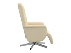Poltrona* Poltrona | Cadeira Relax | Cadeira reclinável com apoio de pés tecido SHL677805 Creme