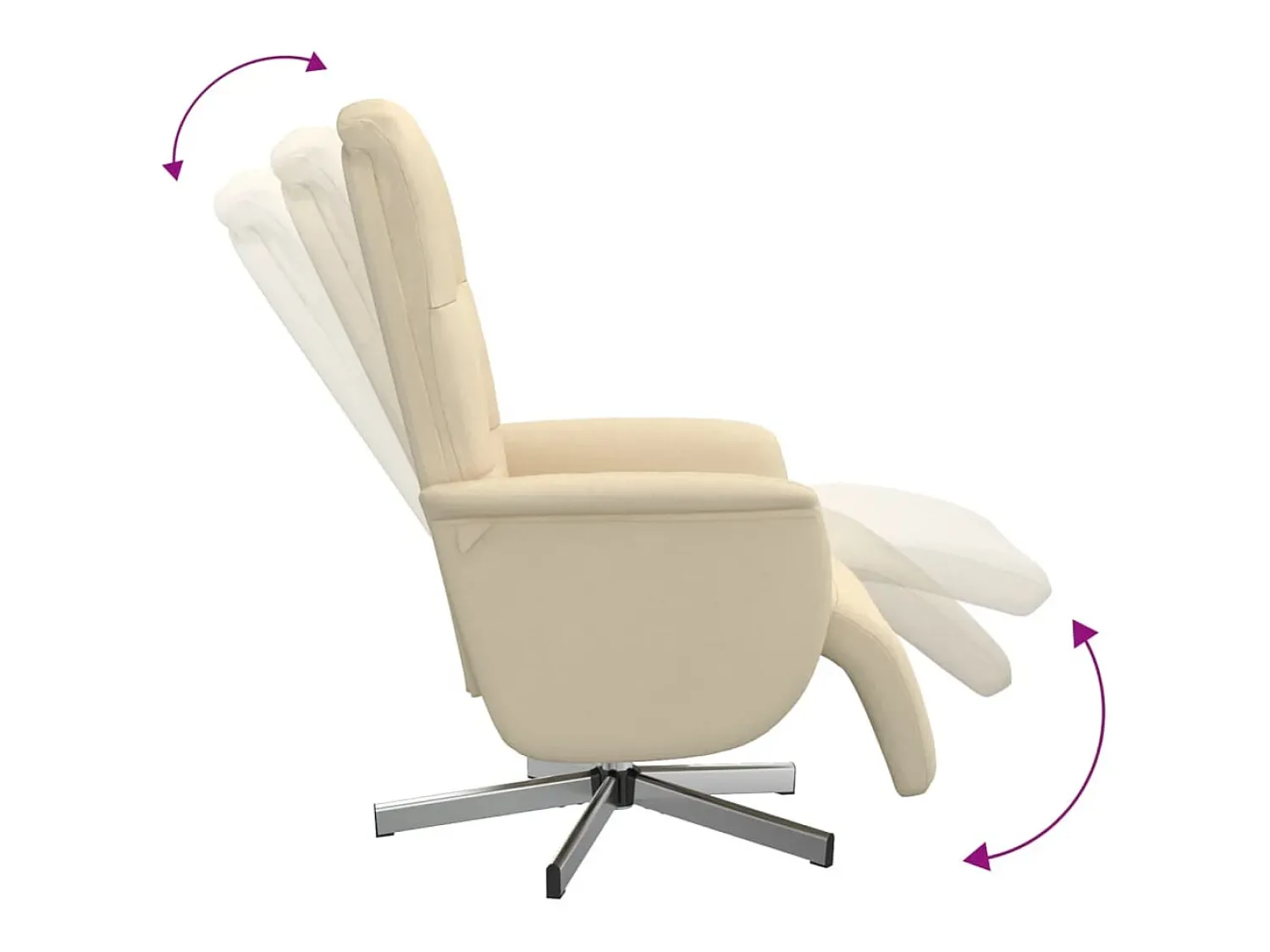 Poltrona* Poltrona | Cadeira Relax | Cadeira reclinável com apoio de pés tecido SHL677805 Creme