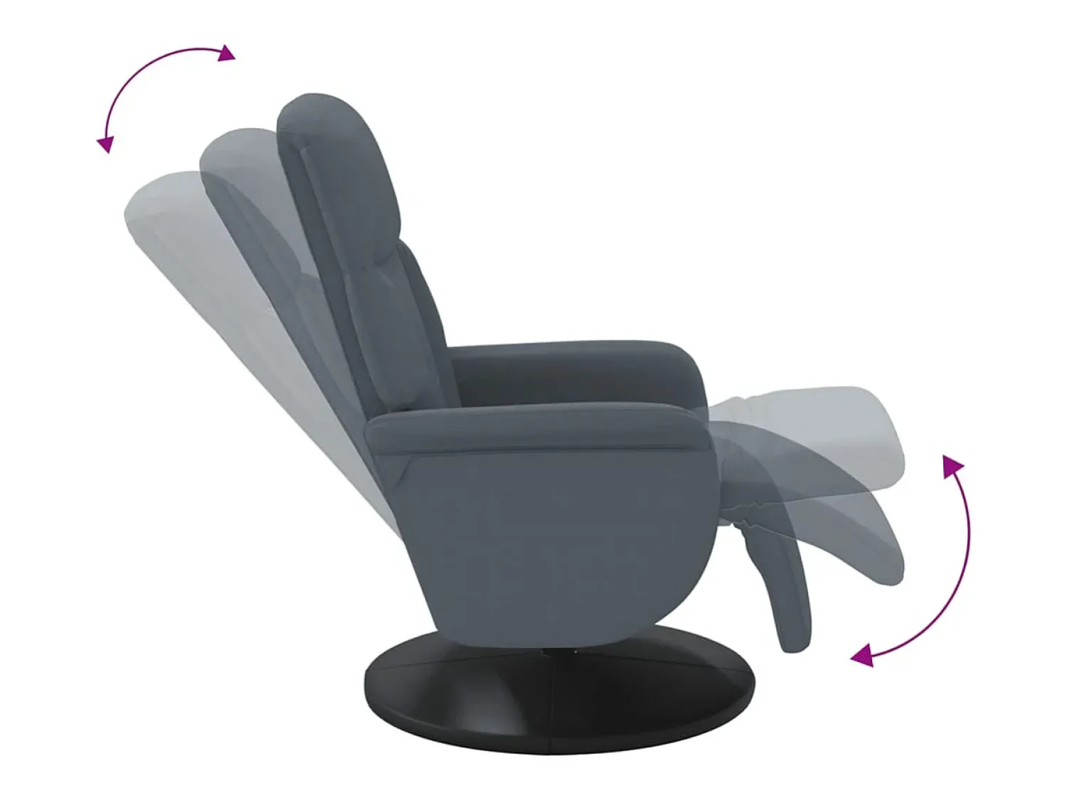 Poltrona | Cadeira Relax | Cadeirão reclinável com apoio de pés veludo cinzento-escuro SHL663110^ Poltrona