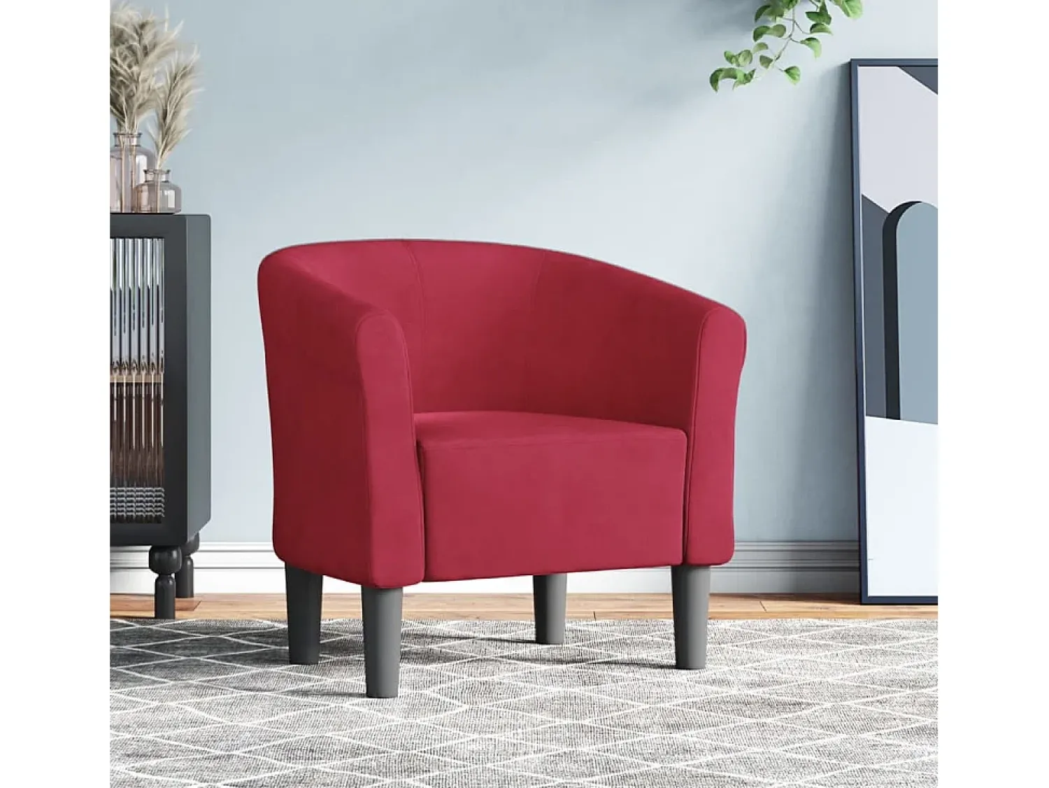 Poltrona| Poltrona | Cadeira Relax | Poltrona Confortável para Sala veludo tinto SHL183638 Vermelho