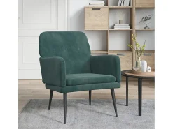 Poltrona| Poltrona | Cadeira Relax com apoio de braços 62x79x79 cm veludo verde-escuro SHL314074 Verde pinho