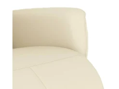 Discount Poltrona | Cadeira Relax | Cadeira reclinável com apoio de pés couro artificial cor SHL535090 Creme