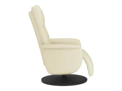 Discount Poltrona | Cadeira Relax | Cadeira reclinável com apoio de pés couro artificial cor SHL535090 Creme