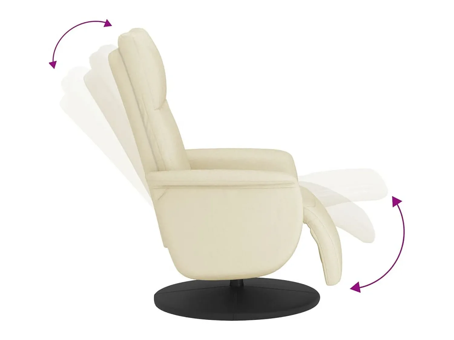 Discount Poltrona | Cadeira Relax | Cadeira reclinável com apoio de pés couro artificial cor SHL535090 Creme