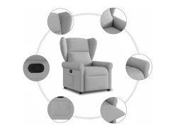 Poltrona| Poltrona | Cadeira Relax | Cadeira reclinável tecido nuvem SHL755901 Cinzento