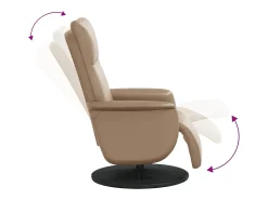 Poltrona | Cadeira Relax | Cadeira reclinável com apoio de pés couro artificial cappuccino SHL526446^ Poltrona