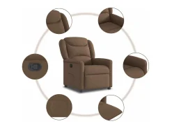 Poltrona* Poltrona | Cadeira Relax | Cadeira reclinável tecido SHL500760 Castanho