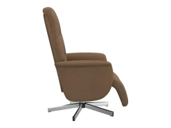 Poltrona| Poltrona | Cadeira Relax | Cadeira reclinável com apoio de pés tecido SHL963909 Castanho
