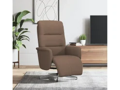 Poltrona| Poltrona | Cadeira Relax | Cadeira reclinável com apoio de pés tecido SHL963909 Castanho