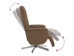 Poltrona| Poltrona | Cadeira Relax | Cadeira reclinável com apoio de pés tecido SHL963909 Castanho