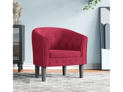 Poltrona| Poltrona | Cadeira Relax | Poltrona Confortável para Sala veludo tinto SHL554106 Vermelho