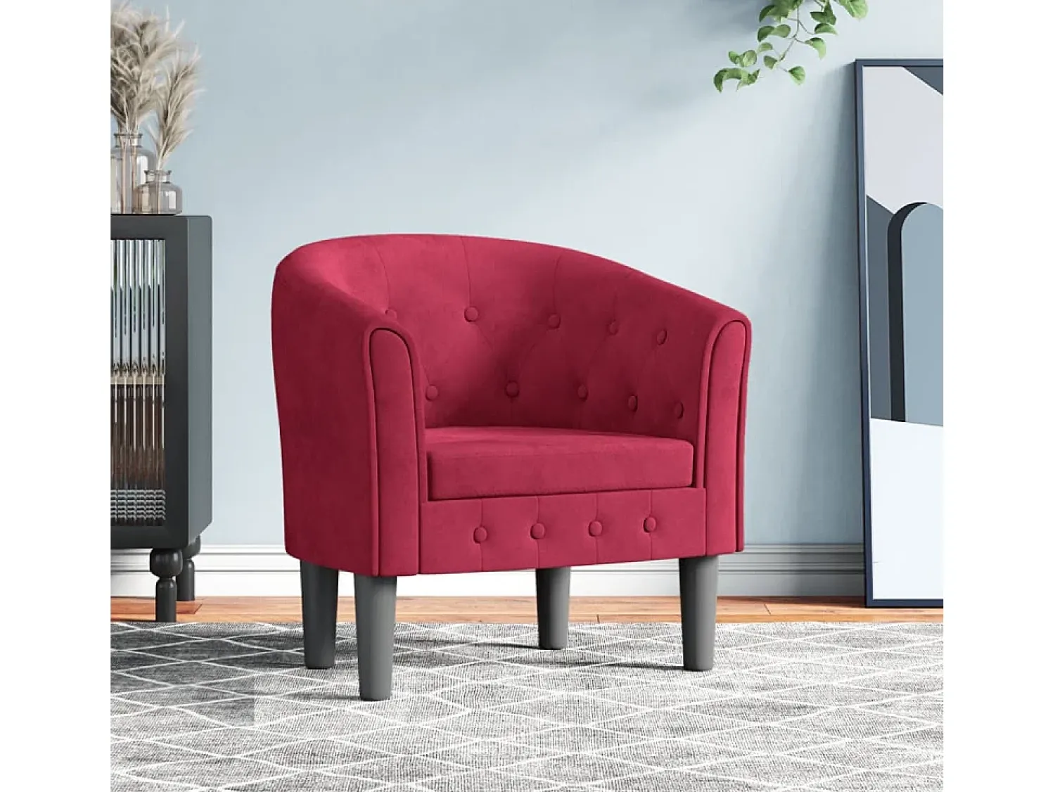 Poltrona| Poltrona | Cadeira Relax | Poltrona Confortável para Sala veludo tinto SHL554106 Vermelho