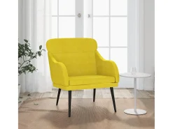 Discount Poltrona | Cadeira Relax com apoio de braços 63x76x80 cm veludo SHL795036 Amarelo