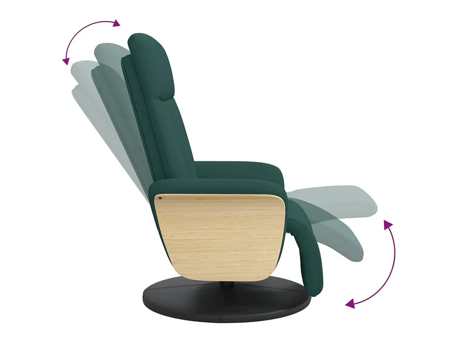 Poltrona| Poltrona | Cadeira Relax | Cadeira reclinável com apoio de pés tecido tecido verde-escuro SHL429851 Verde pinho