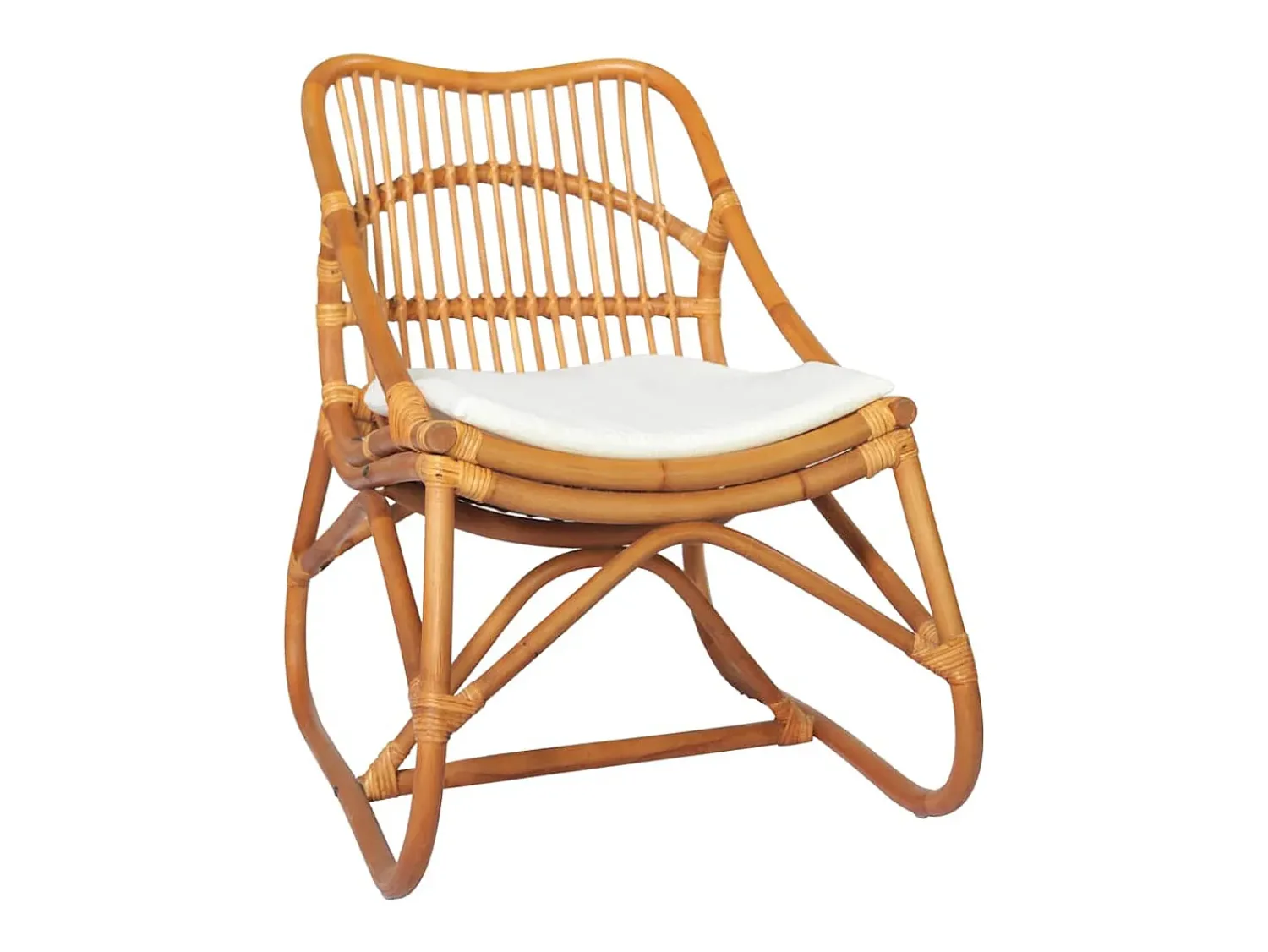 Discount Poltrona | Cadeira Relax | Cadeira de vime e linho castanho-claro SHL365301 Branco