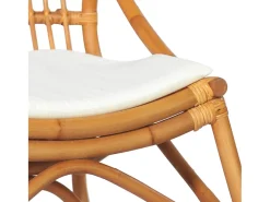 Discount Poltrona | Cadeira Relax | Cadeira de vime e linho castanho-claro SHL365301 Branco