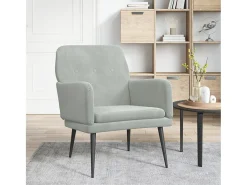 Poltrona | Cadeira Relax com apoio de braços 62x79x79 veludo -claro SHL813592^ Poltrona