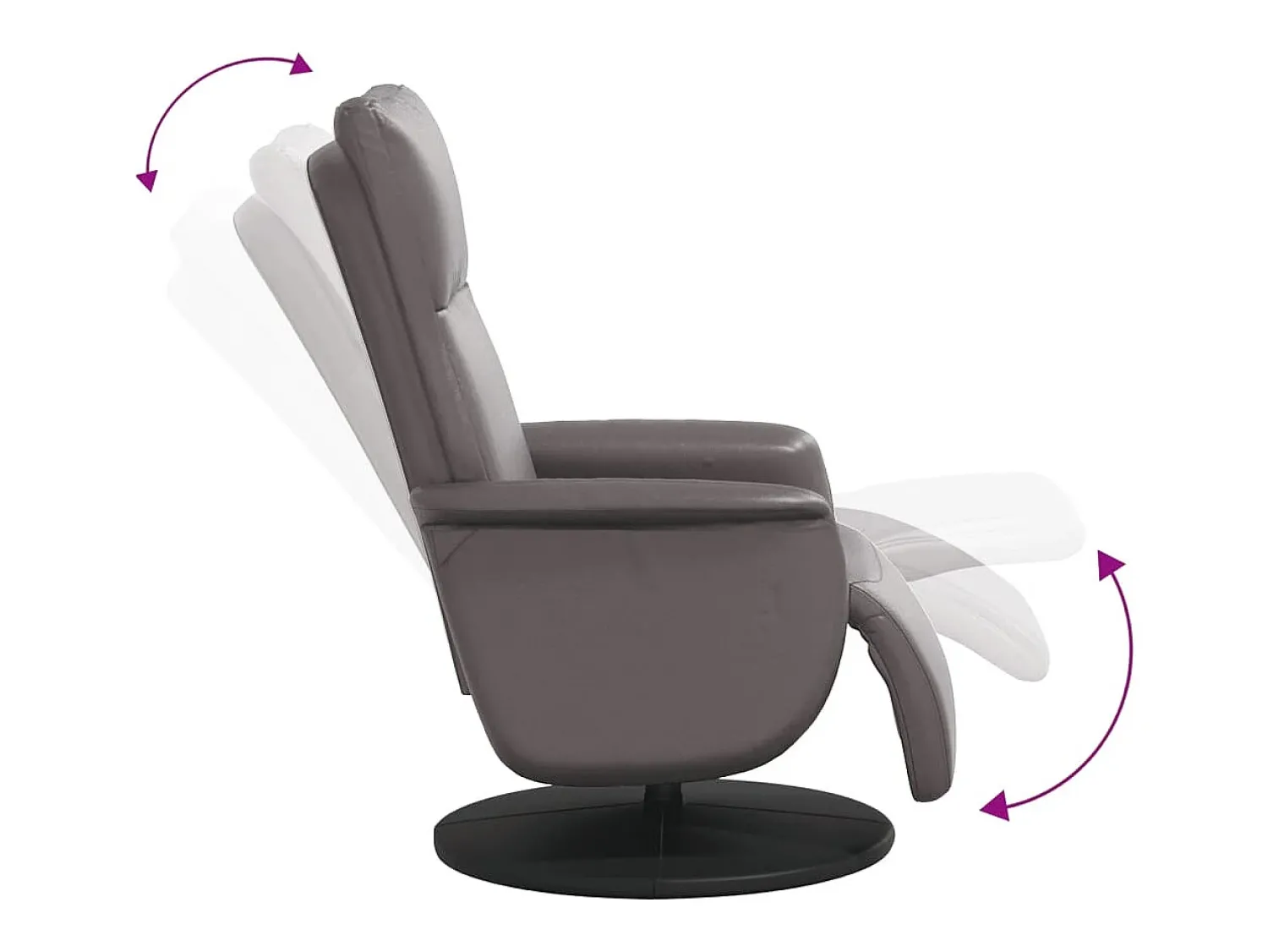 Clearance Poltrona | Cadeira Relax | Cadeira reclinável com apoio de pés couro artificial SHL352031 Cinzento