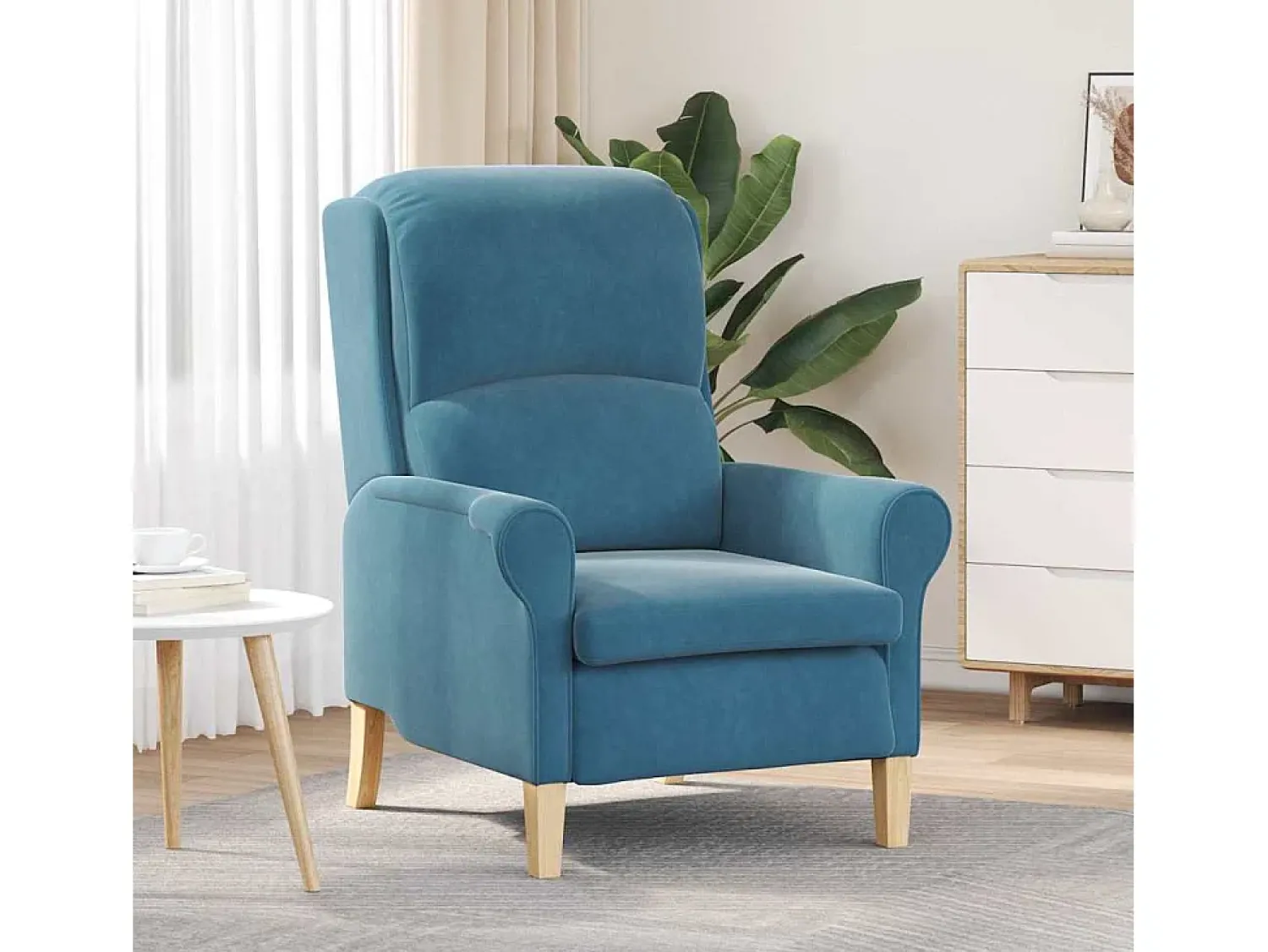 Poltrona| Poltrona | Cadeira Relax 76x94x102 cm Veludo SHL77734 Azul