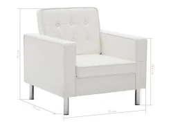 Poltrona | Cadeira Relax branca 75x70x75 cm couro sintético SHL350559^ Poltrona