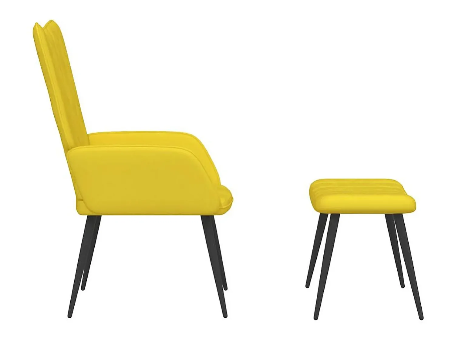 Poltrona* Poltrona | Cadeira Relax com banco veludo mostarda SHL904077 Amarelo