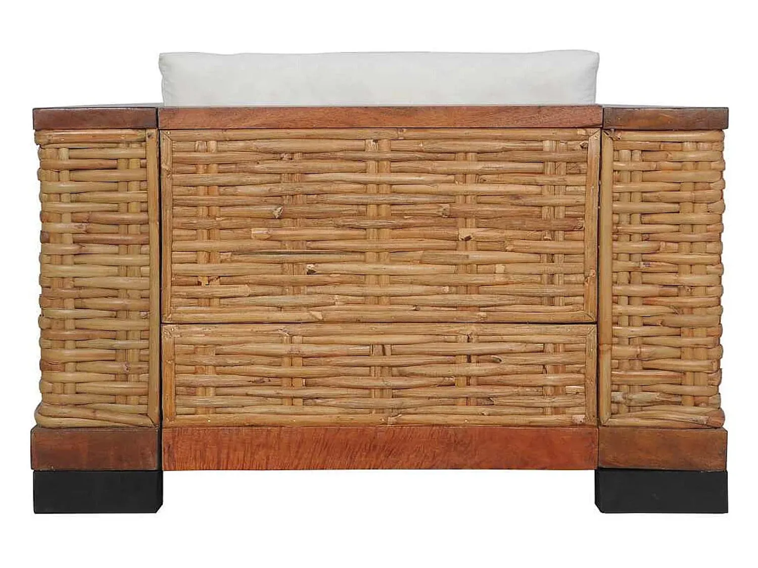 Poltrona| Poltrona | Cadeira Relax com almofadões em vime natural SHL508124 Castanho