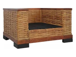 Poltrona| Poltrona | Cadeira Relax com almofadões em vime natural SHL508124 Castanho