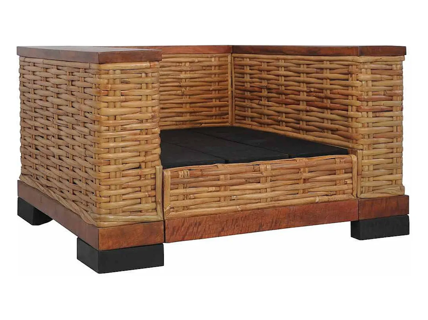 Poltrona| Poltrona | Cadeira Relax com almofadões em vime natural SHL508124 Castanho