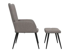 Poltrona | Cadeira Relax com banco tecido cinzento-acastanhado SHL412857^ Poltrona