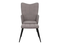 Poltrona | Cadeira Relax com banco tecido cinzento-acastanhado SHL412857^ Poltrona