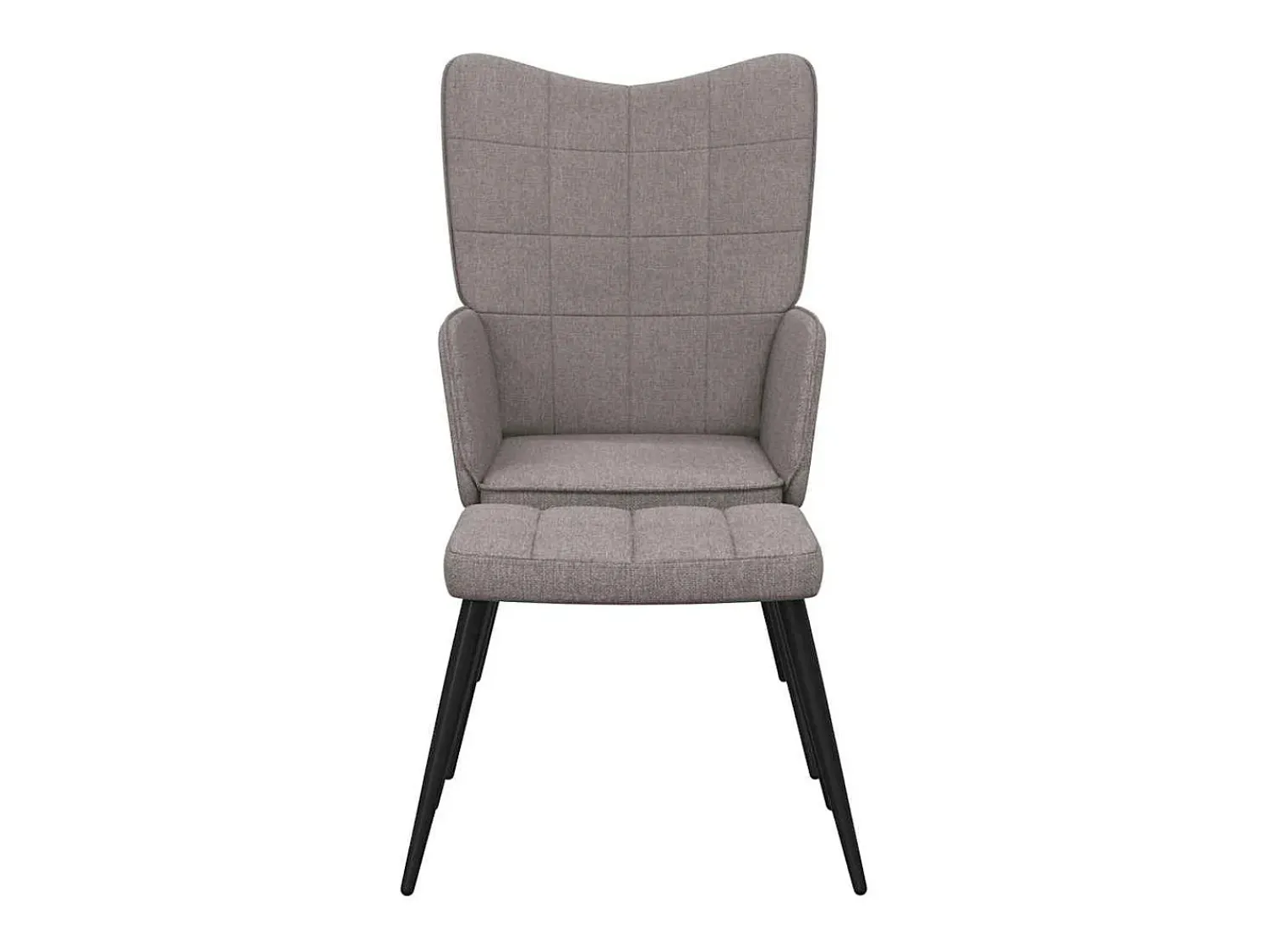 Poltrona | Cadeira Relax com banco tecido cinzento-acastanhado SHL412857^ Poltrona