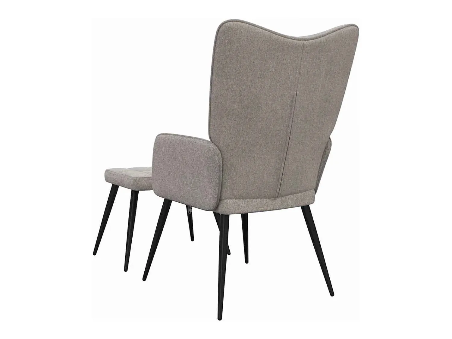 Poltrona | Cadeira Relax com banco tecido cinzento-acastanhado SHL412857^ Poltrona