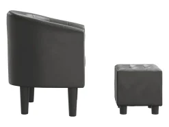 Best Poltrona | Cadeira Relax com apoio de pés couro artificial SHL401927 Cinzento