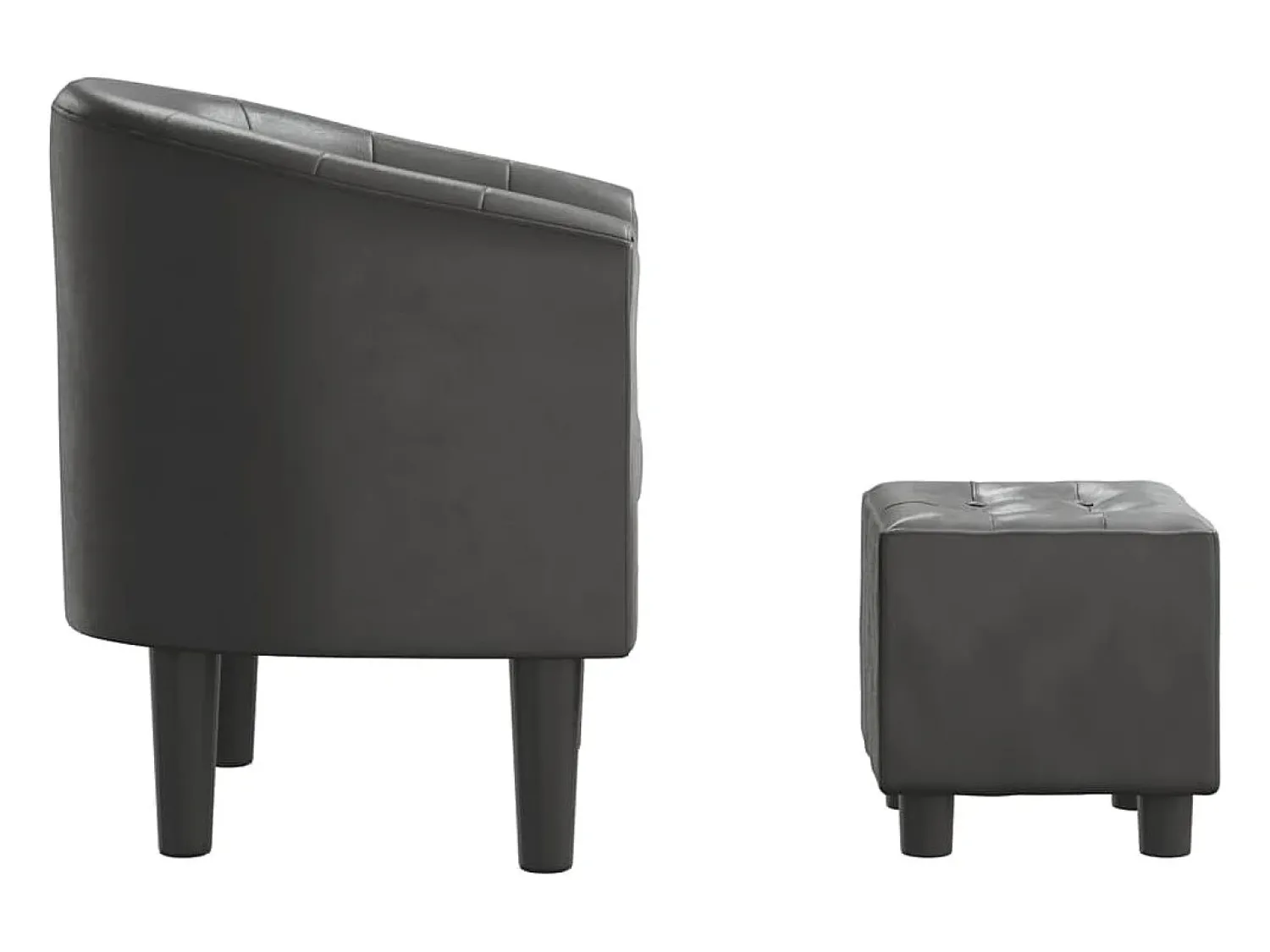 Best Poltrona | Cadeira Relax com apoio de pés couro artificial SHL401927 Cinzento