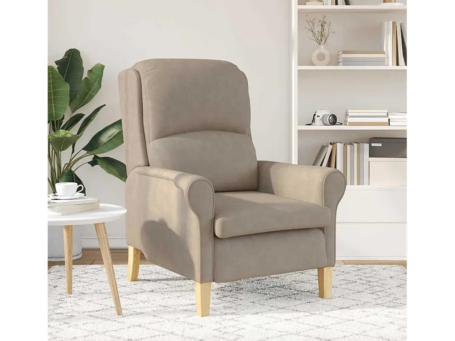Poltrona| Poltrona | Cadeira Relax Cinzento-acastanhado 76x94x102 cm Microfibra SHL223278 Taupe